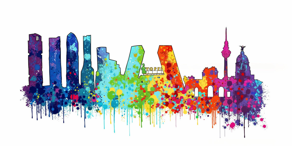 Cuadro skyline Madrid splash impreso - la obra
