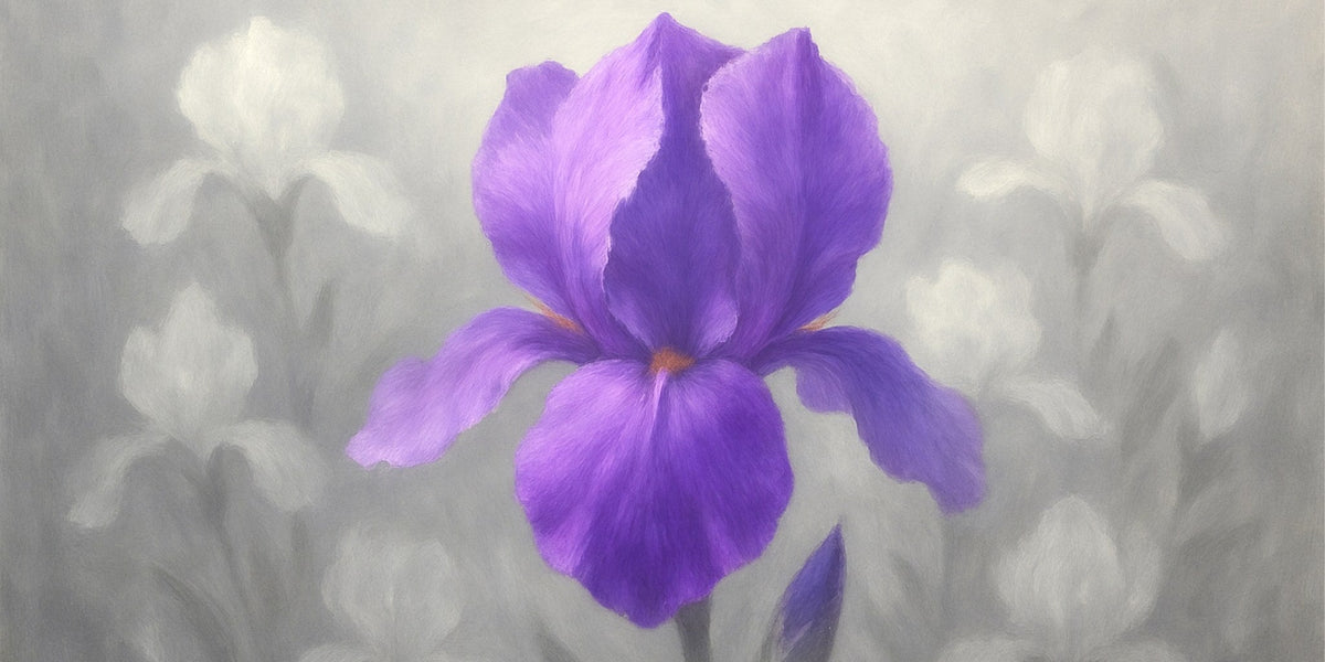 Cuadro de flores Malva y grises Impreso - la obra