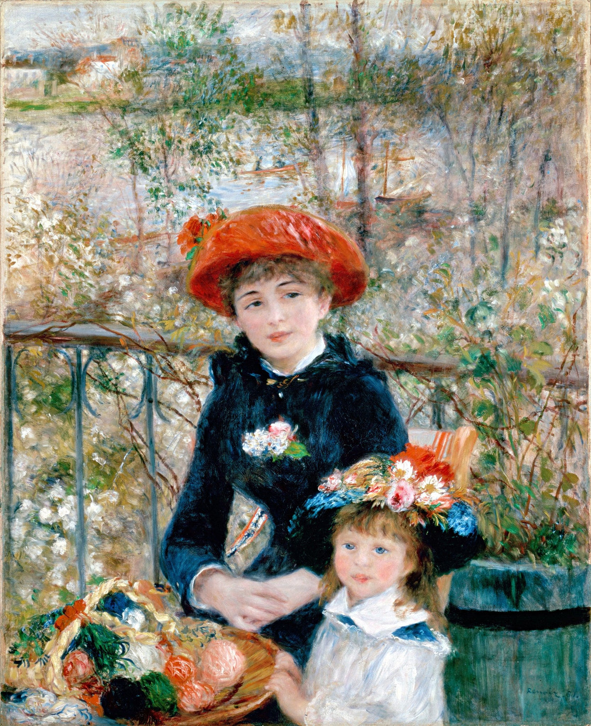 Cuadro dos hermanas en la terraza de Renoir - la obra