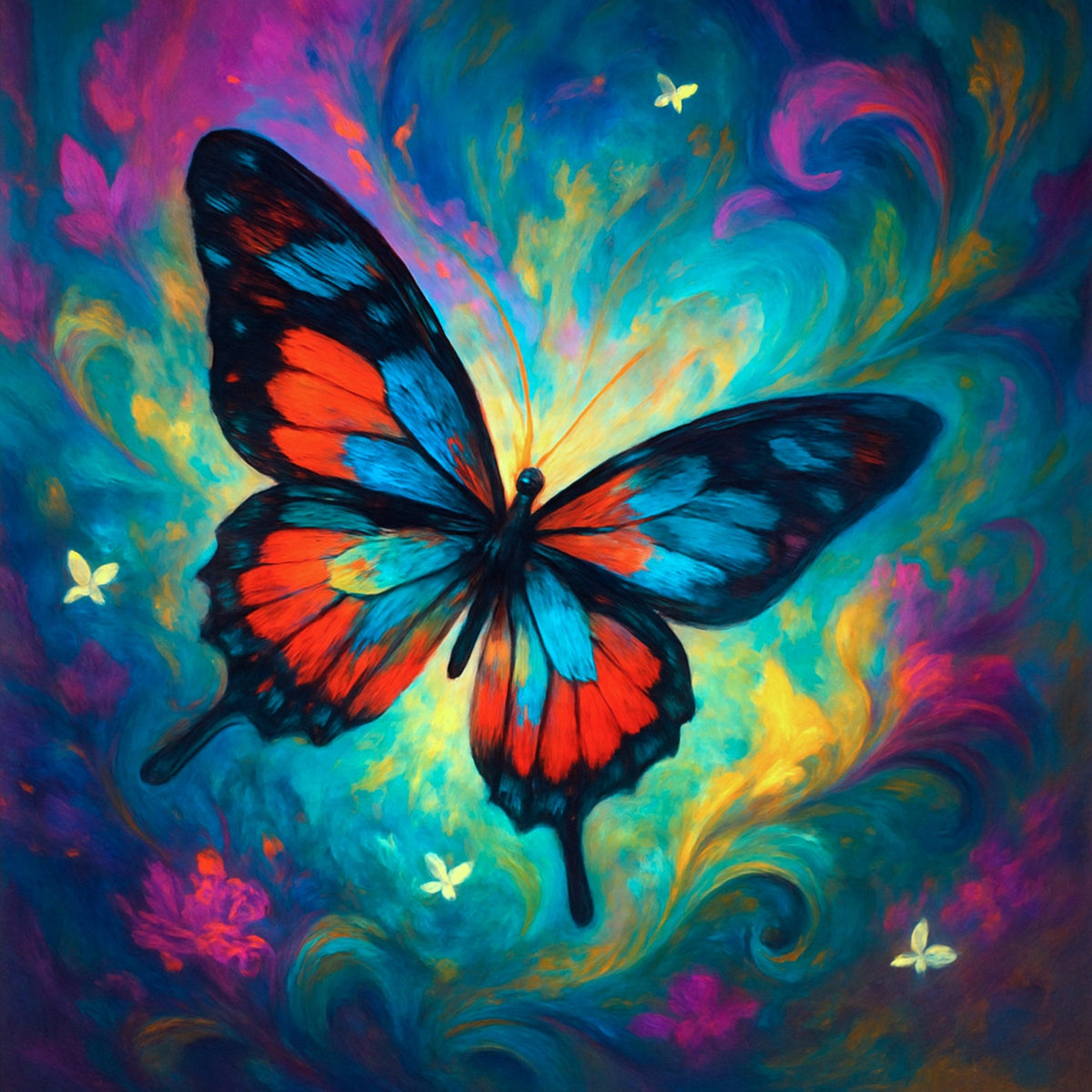 Cuadro moderno abstracto mariposa - la obra