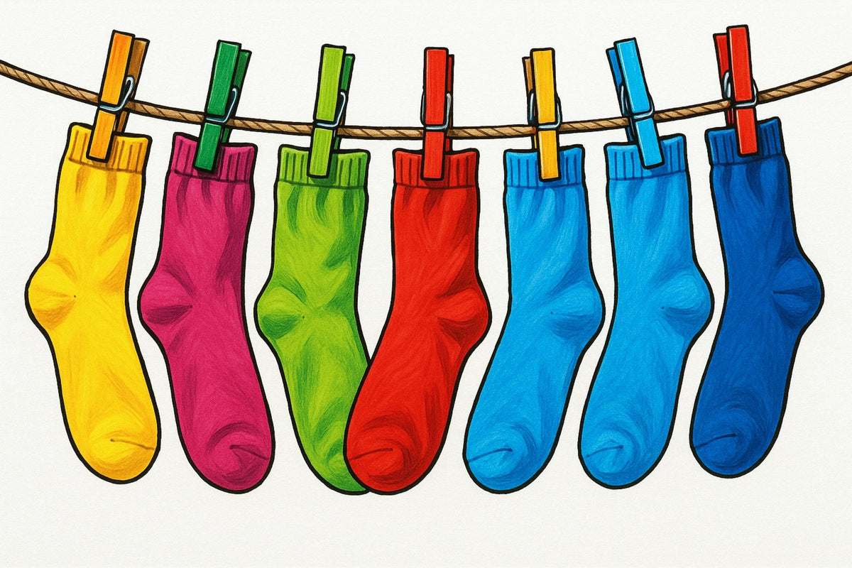 Cuadro Calcetines colores con pinzas - la obra