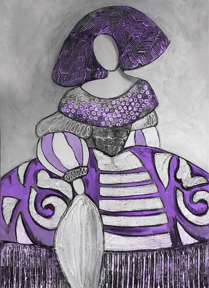 Cuadro Menina moderna en malva