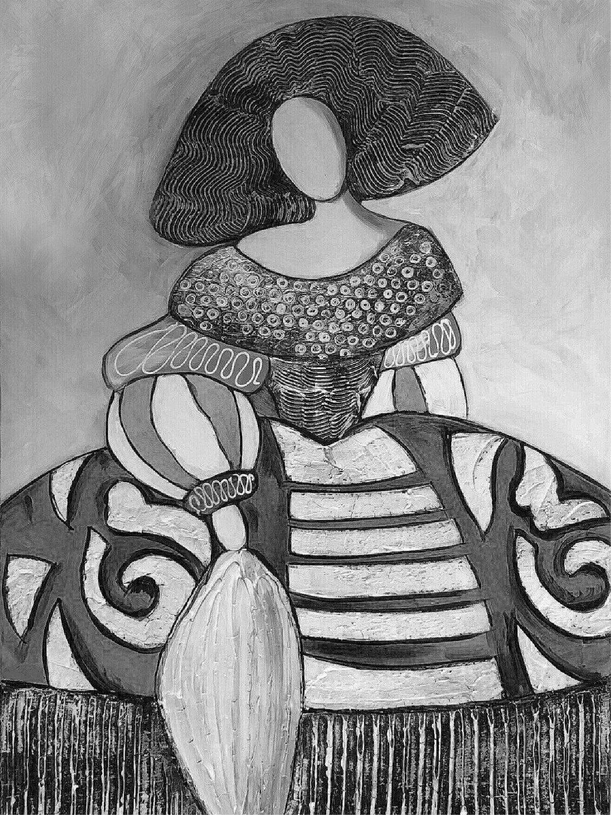 Cuadro de Menina Monocromática - la obra