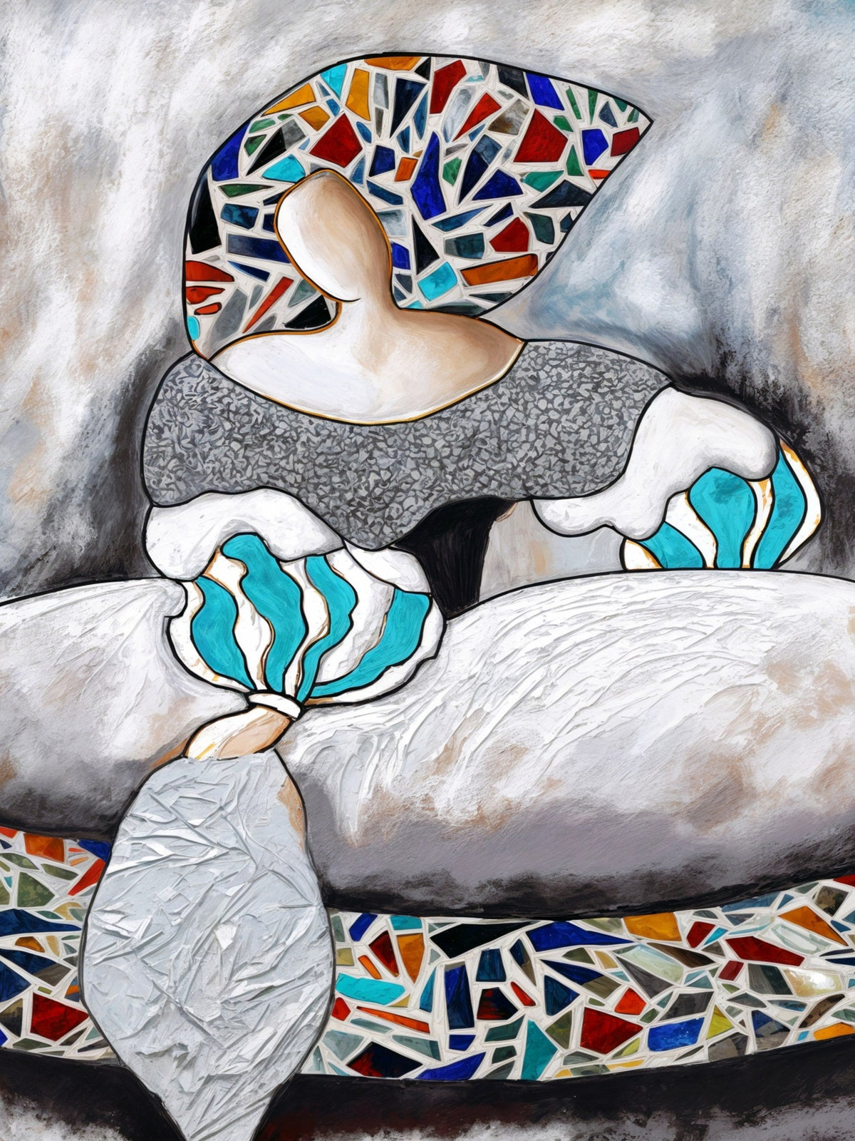 Cuadro de menina moderna collage - la obra
