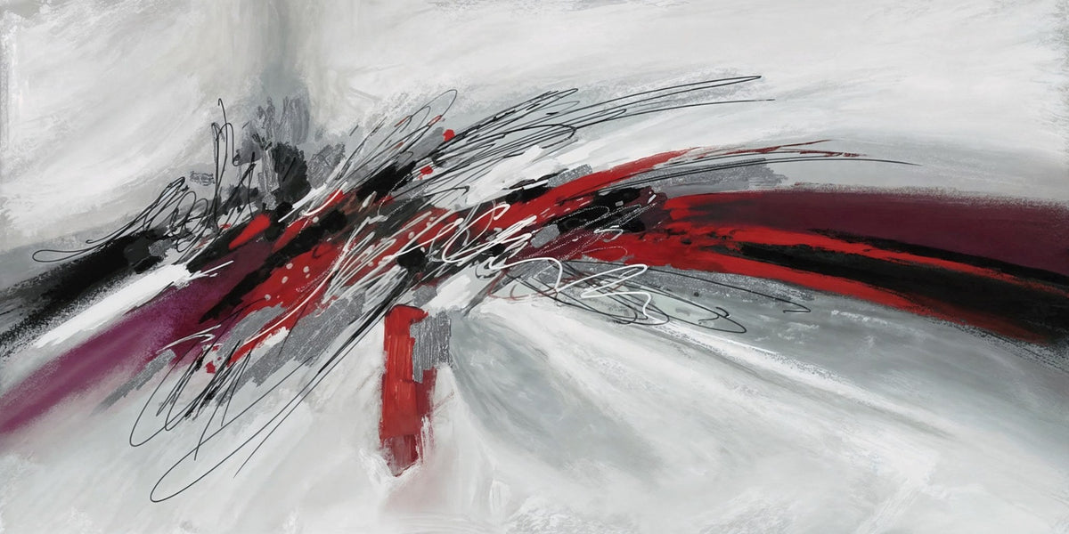 Cuadro Abstracto rojo negro y gris - la obra