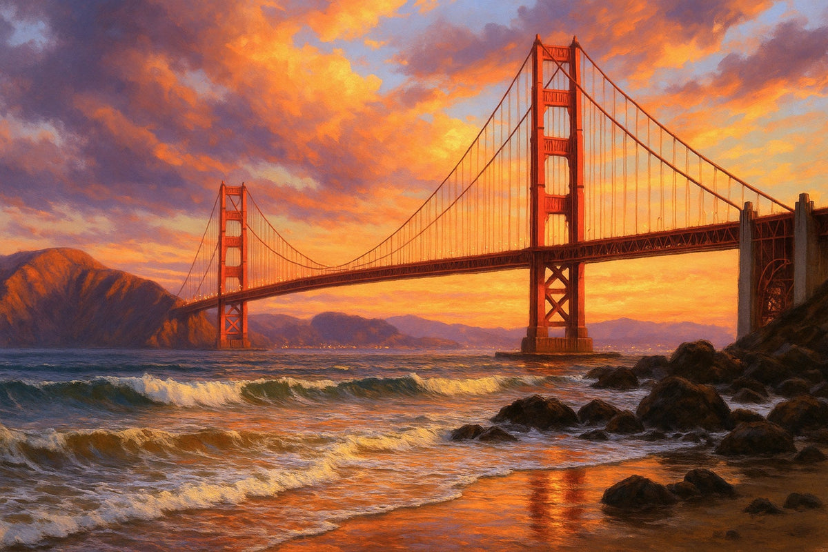 Puente San Francisco al atardecer - la obra