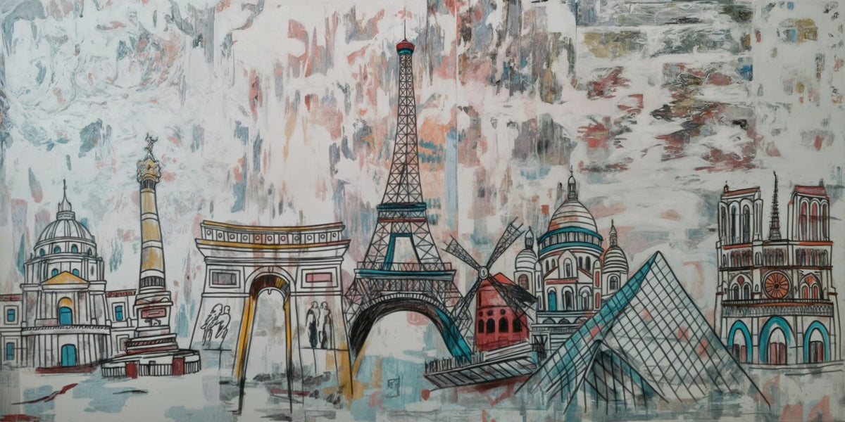 Cuadro de Paris Skyline Moderno - la obra