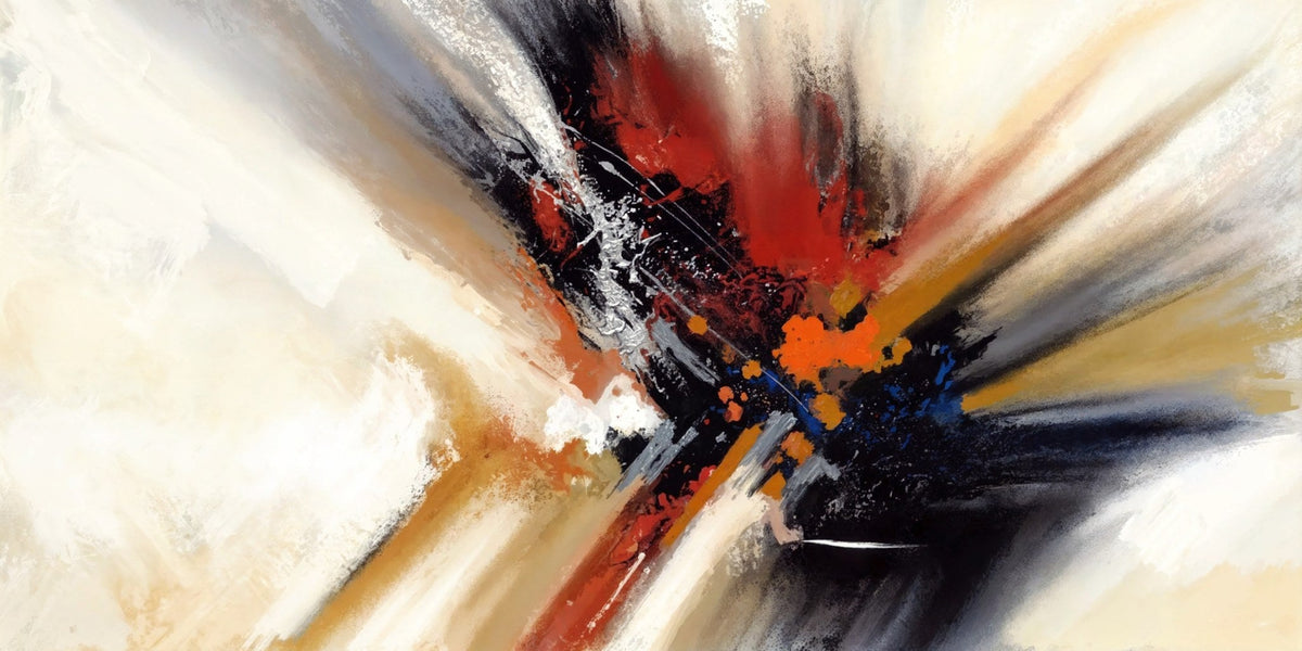 Cuadro Abstracto Explosión Cálida - la obra