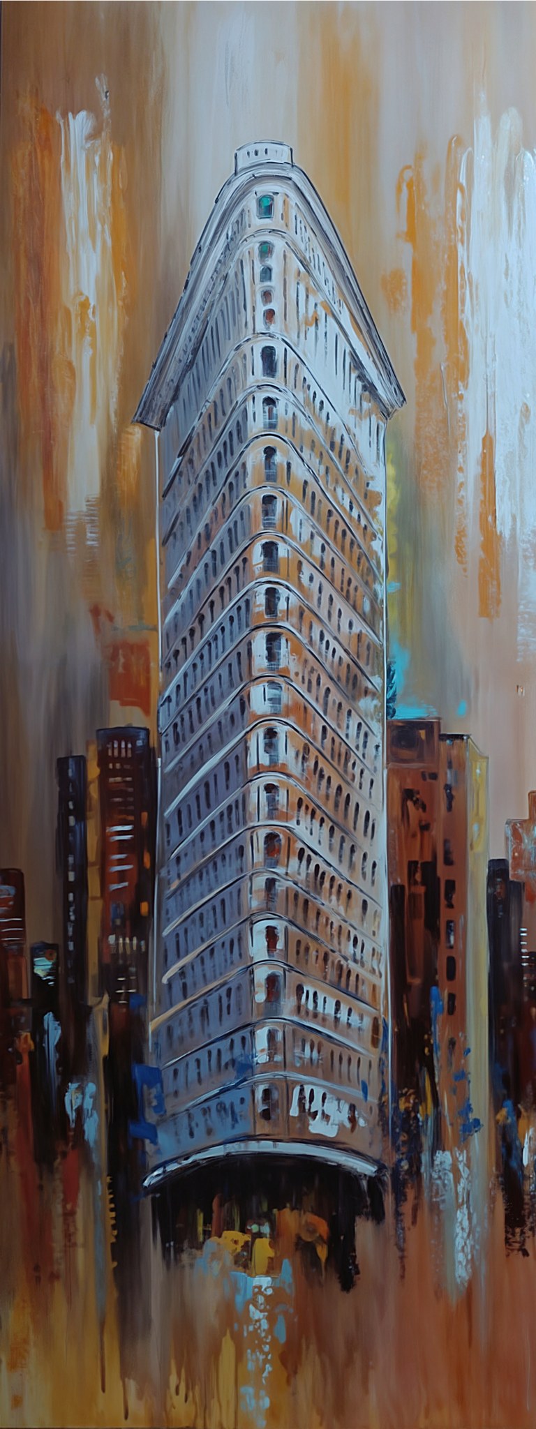 Pareja de cuadros edificios New York - la obra