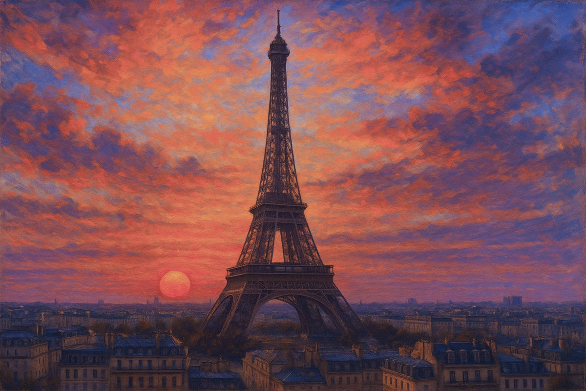 Cuadro Atardecer en Paris y Torre Eiffel - la obra