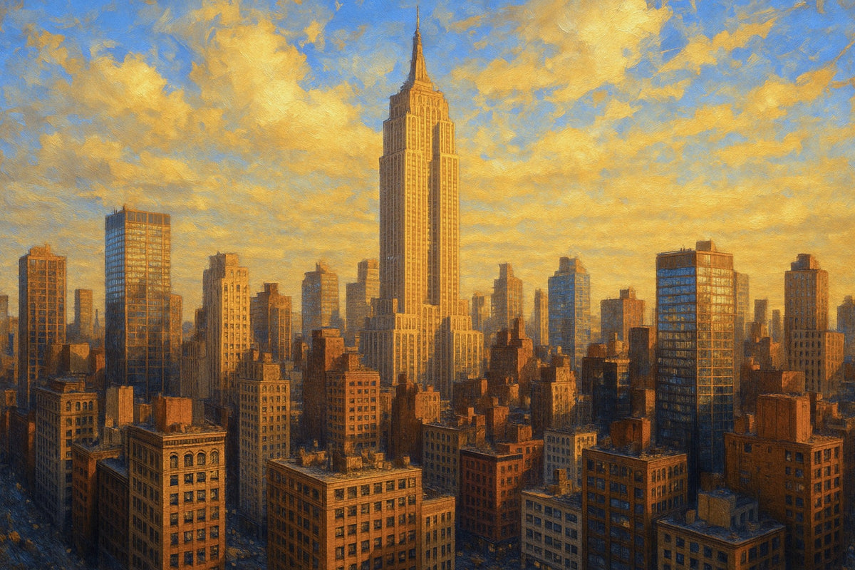 Cuadro de New York perspectiva aérea - la obra