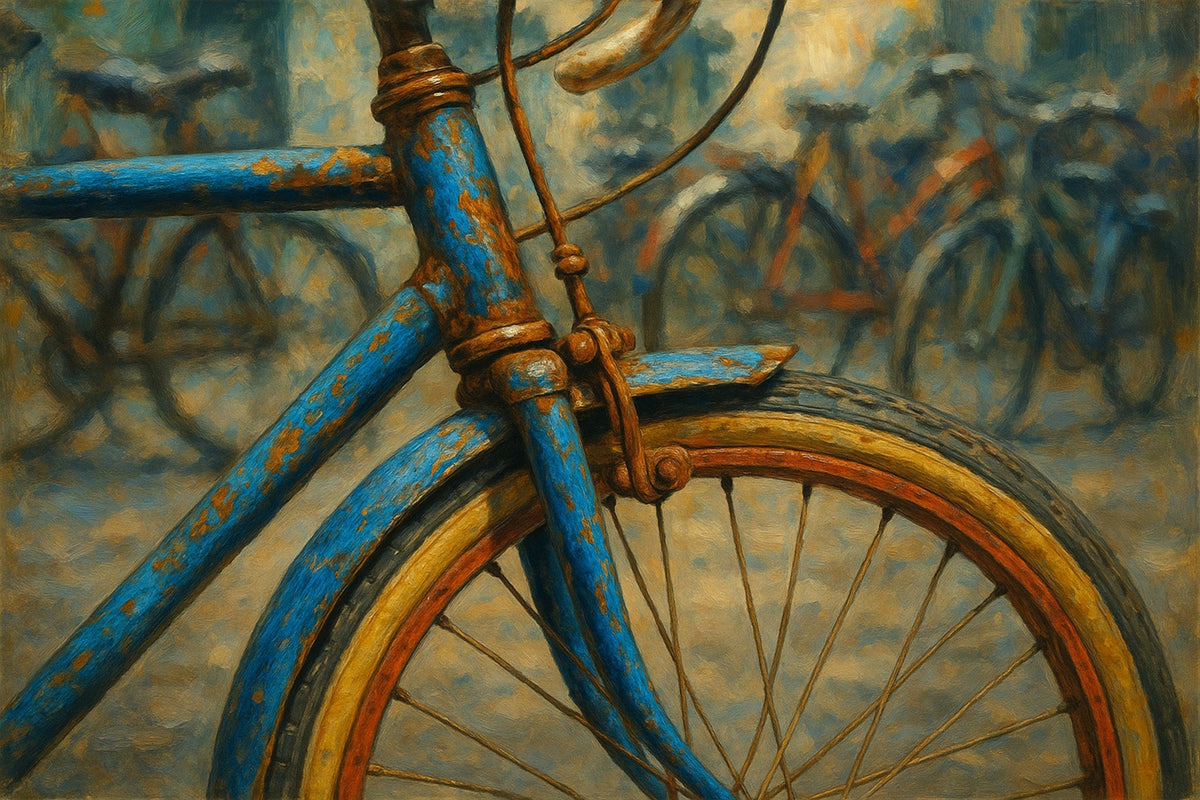 Cuadro de Bicicleta vintage impreso - la obra