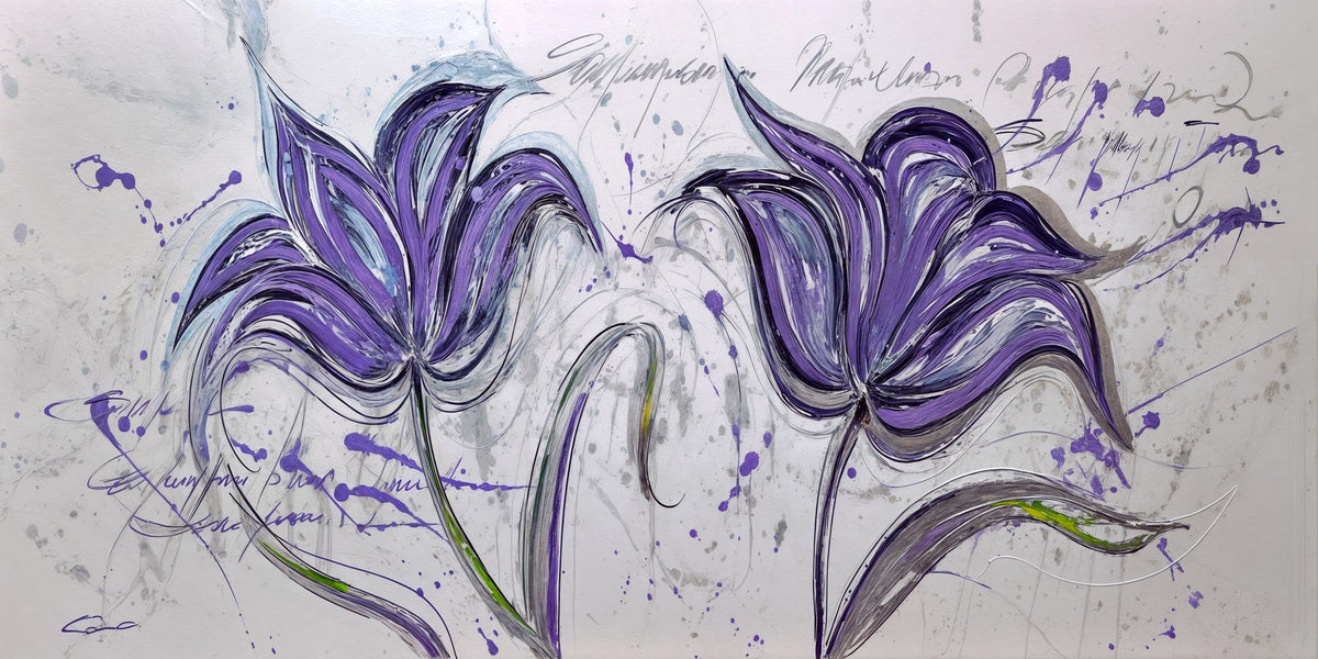 Cuadro de pareja de Flores malva - la obra