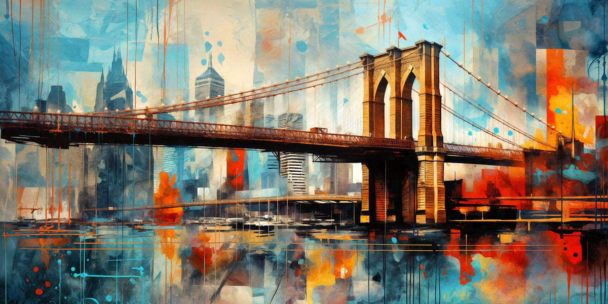 Cuadro skyline Nueva York Puente Brooklyn - la obra
