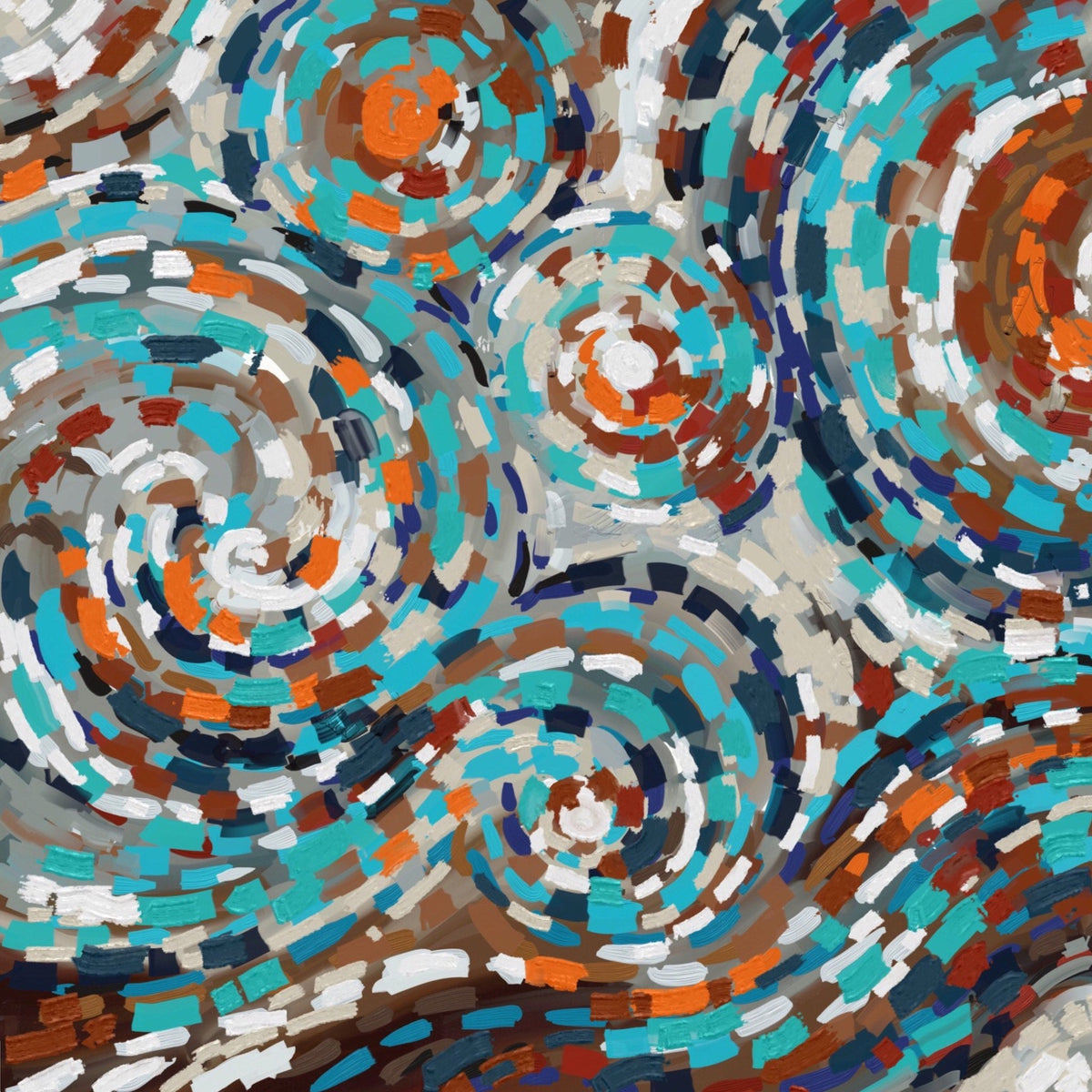 Abstracto azul turquesa con ondulaciones - la obra
