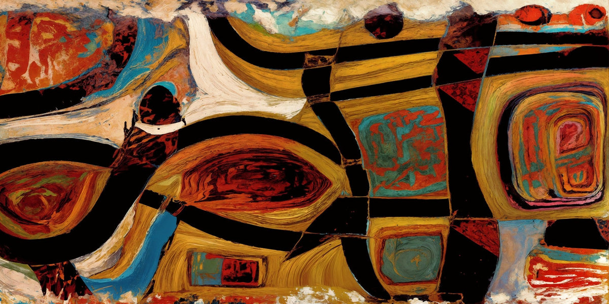 Cuadro Abstracto en Tonos Ocre - la obra