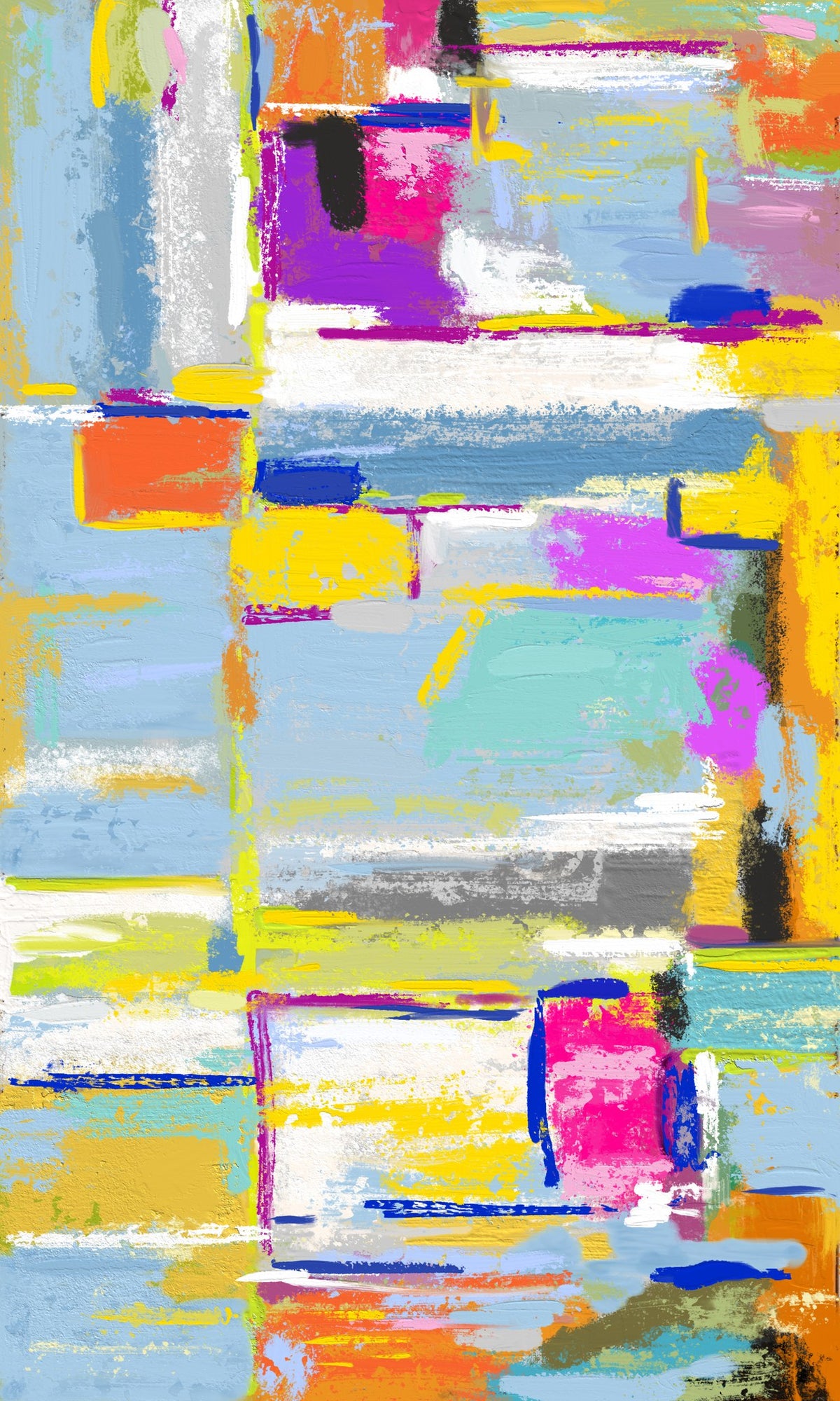 Cuadro abstracto expresionista colorido - la obra