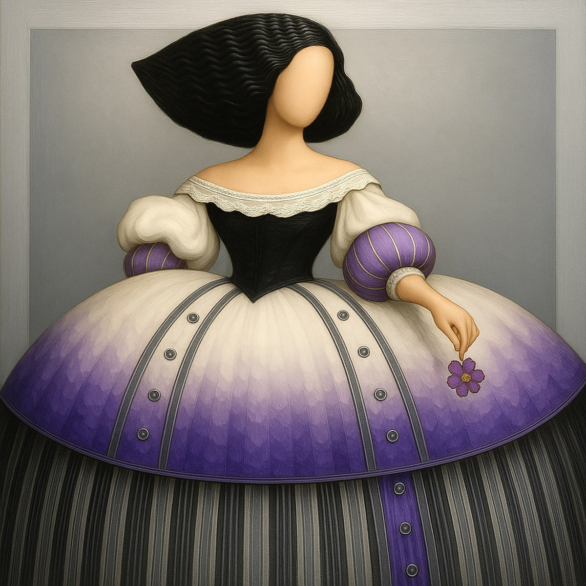 Cuadro de Menina moderna malva y blanco - la obra