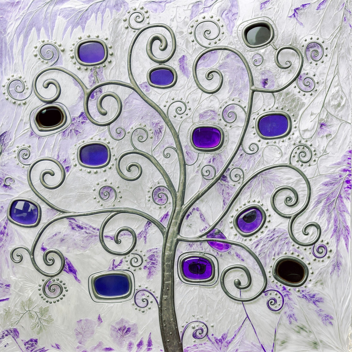Cuadro de Árbol en Grises y malva - la obra
