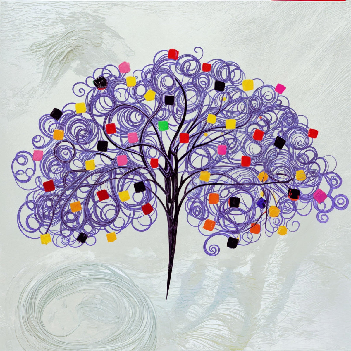 Cuadro de Árbol malva minimalista - la obra