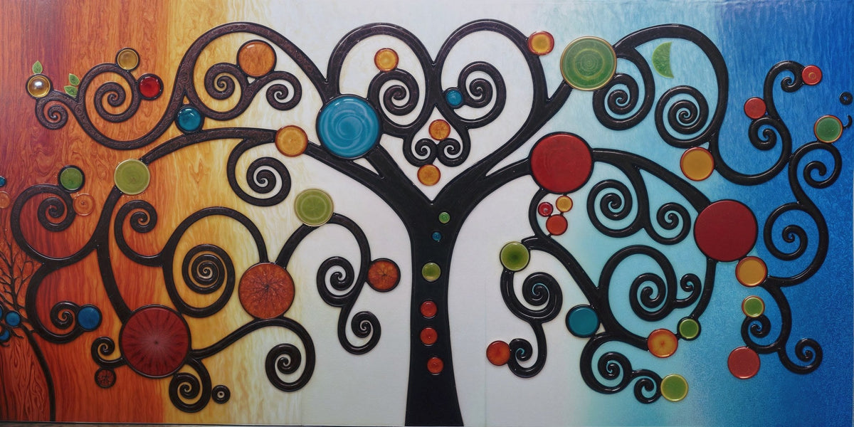 Árbol de la Vida de colores vivos - la obra