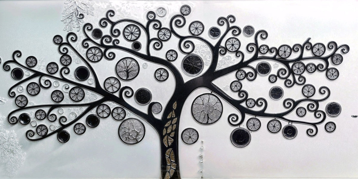 Cuadro del Árbol de la Vida en Grises - la obra