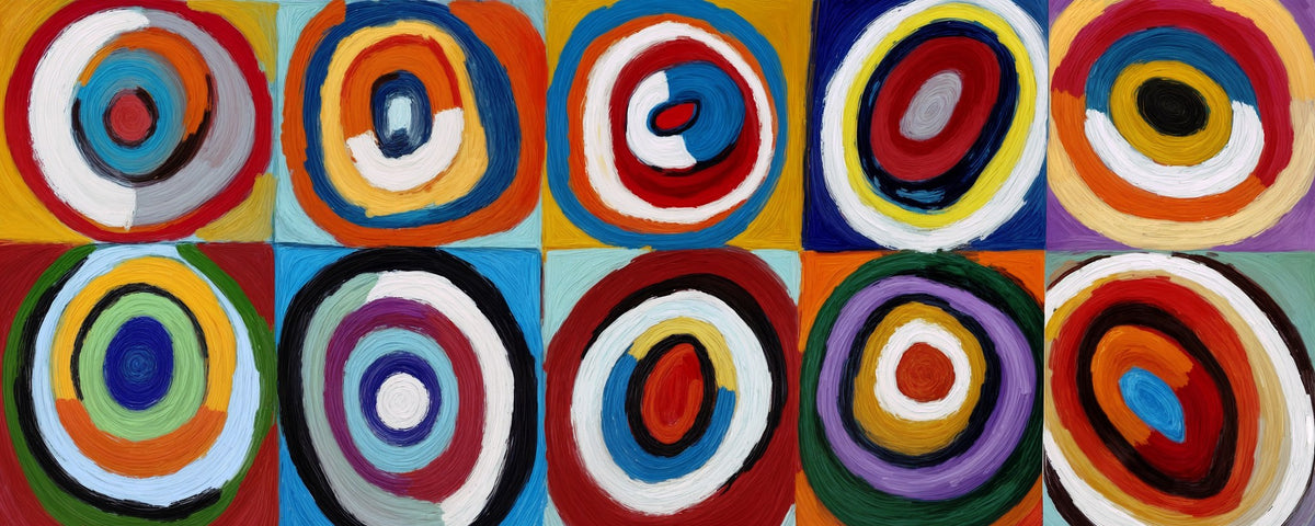 Cuadro cabecero círculos de colores - la obra