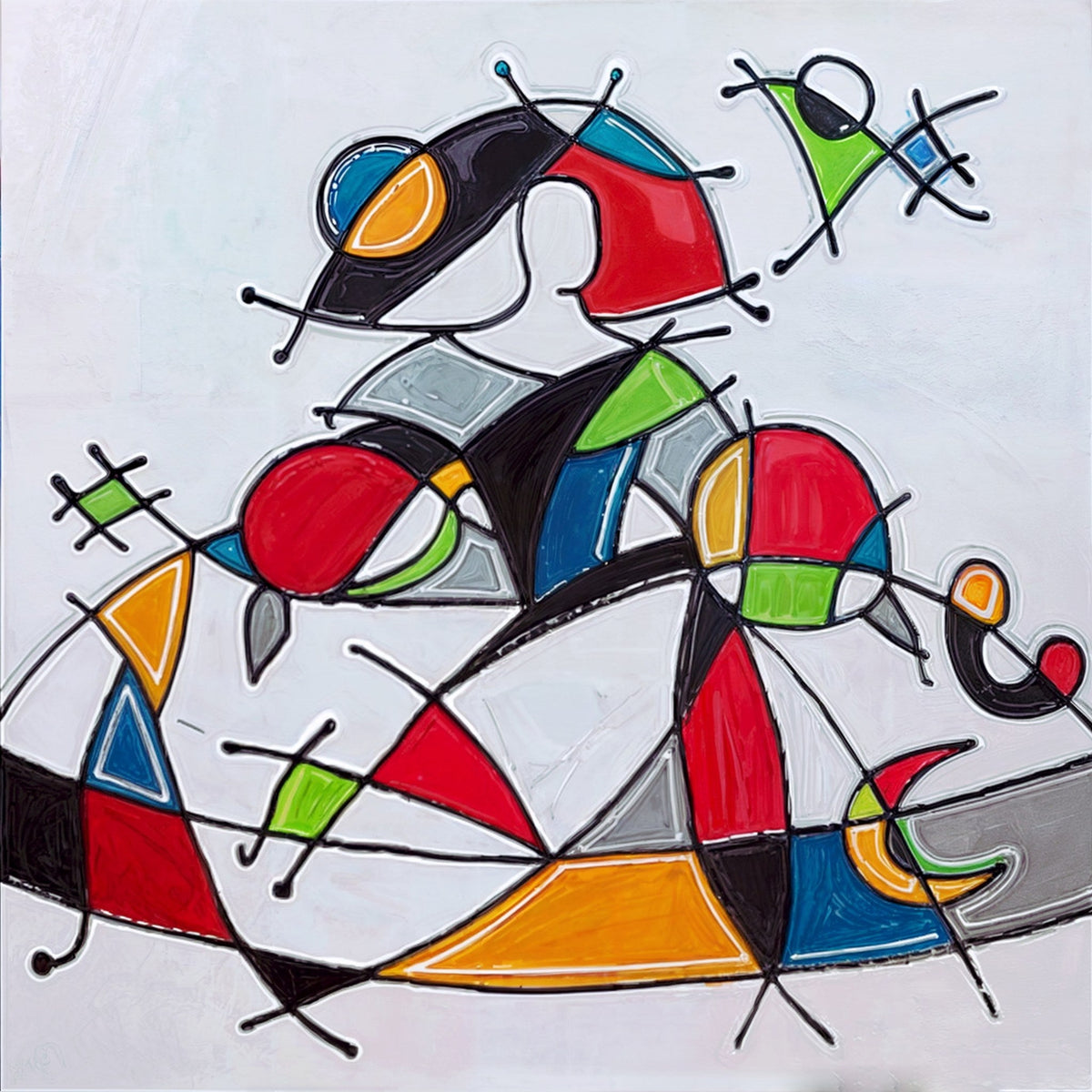 Cuadro de Menina con colores brillantes - la obra