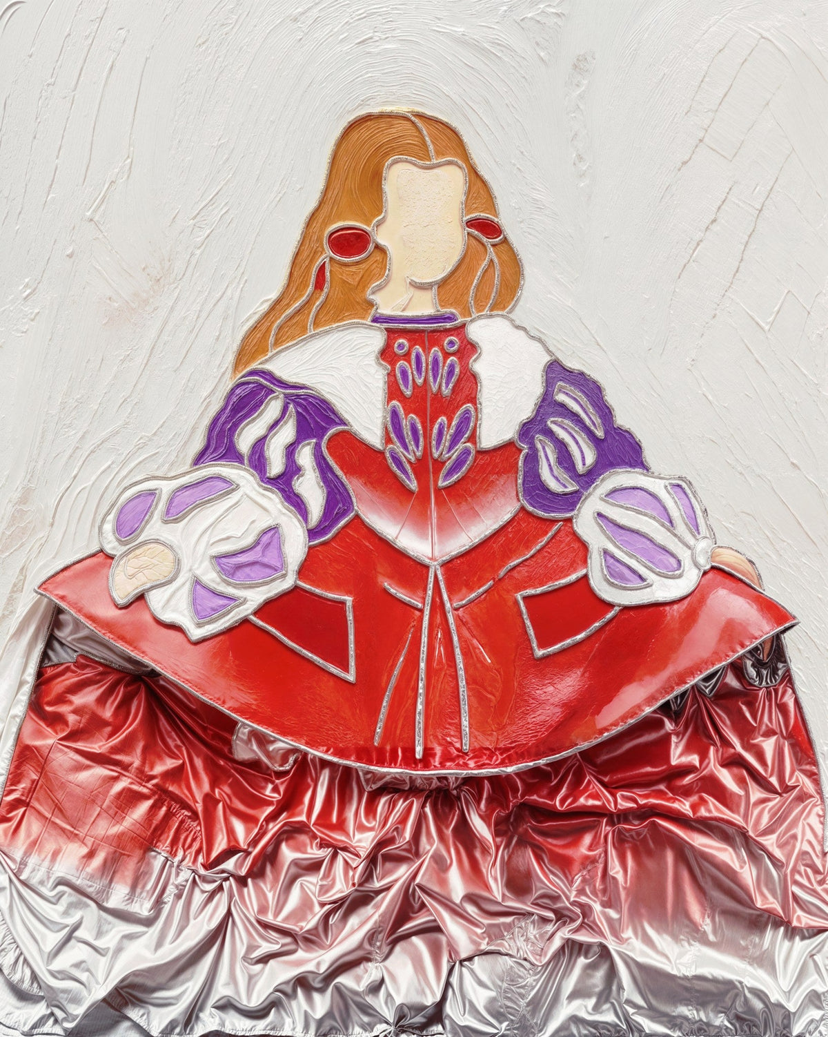 Cuadro de Menina en rojo y malva - la obra