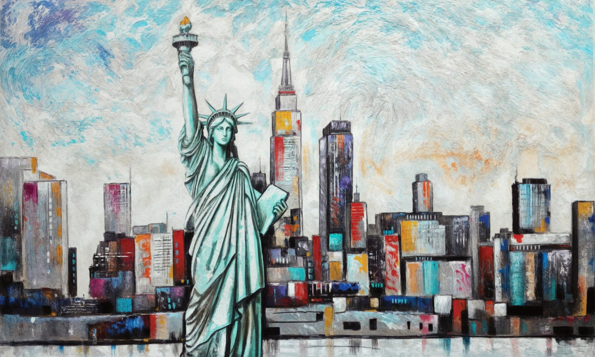 Cuadro Nueva York con estatua de la libertad - la obra
