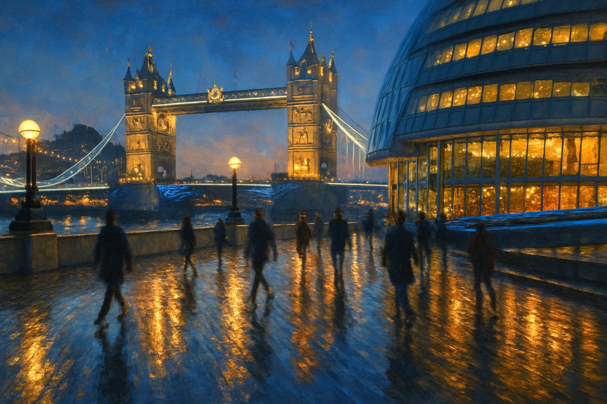 Cuadro nocturno con Torre de Londres - la obra