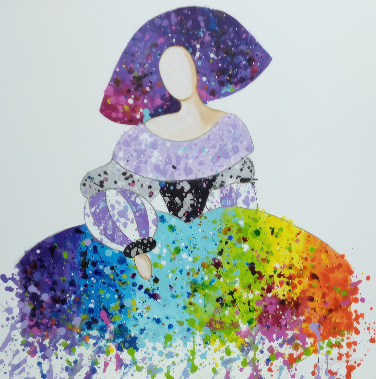 Menina moderna salpicada multicolor - la obra