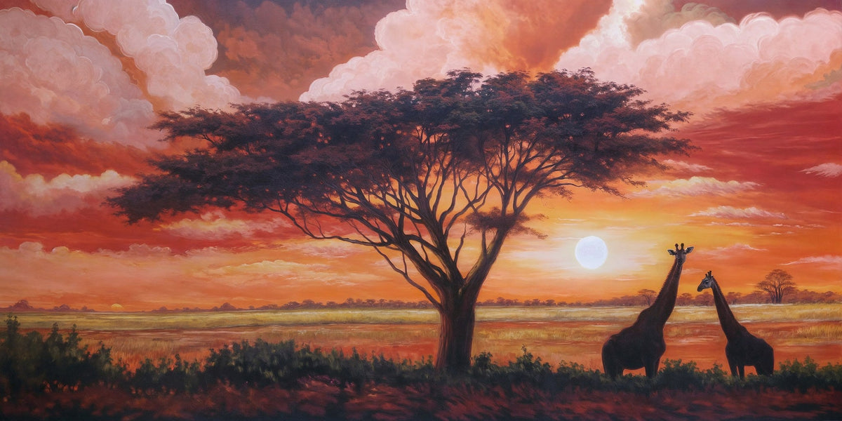 Cuadro de Paisaje africano al atardecer - la obra