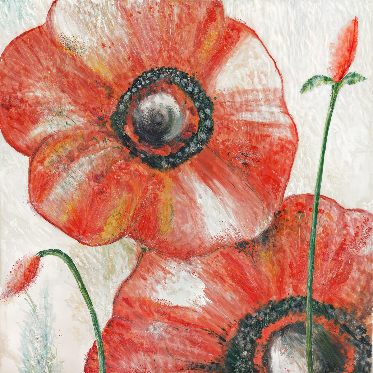 Cuadro de Flores rojas grandes - la obra