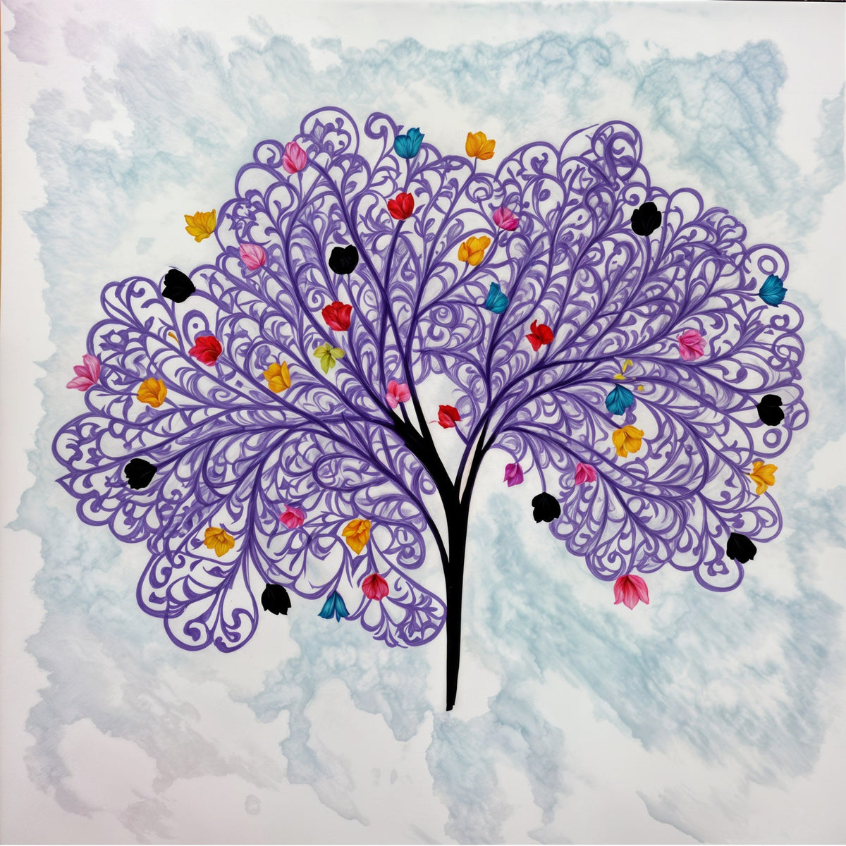 Cuadro Árbol de Vida Multicolor - la obra
