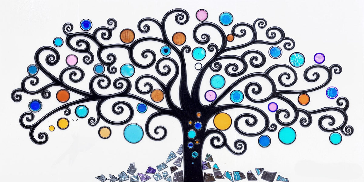 Cuadro Árbol de la Vida tonos azulados - la obra