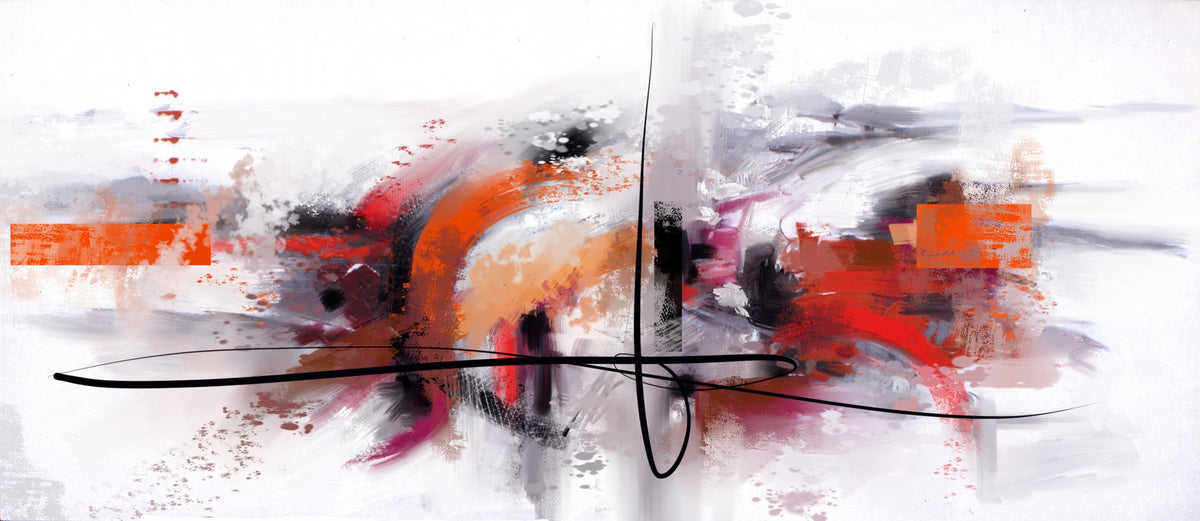 Cuadro de Abstracción en rojo y siena - la obra