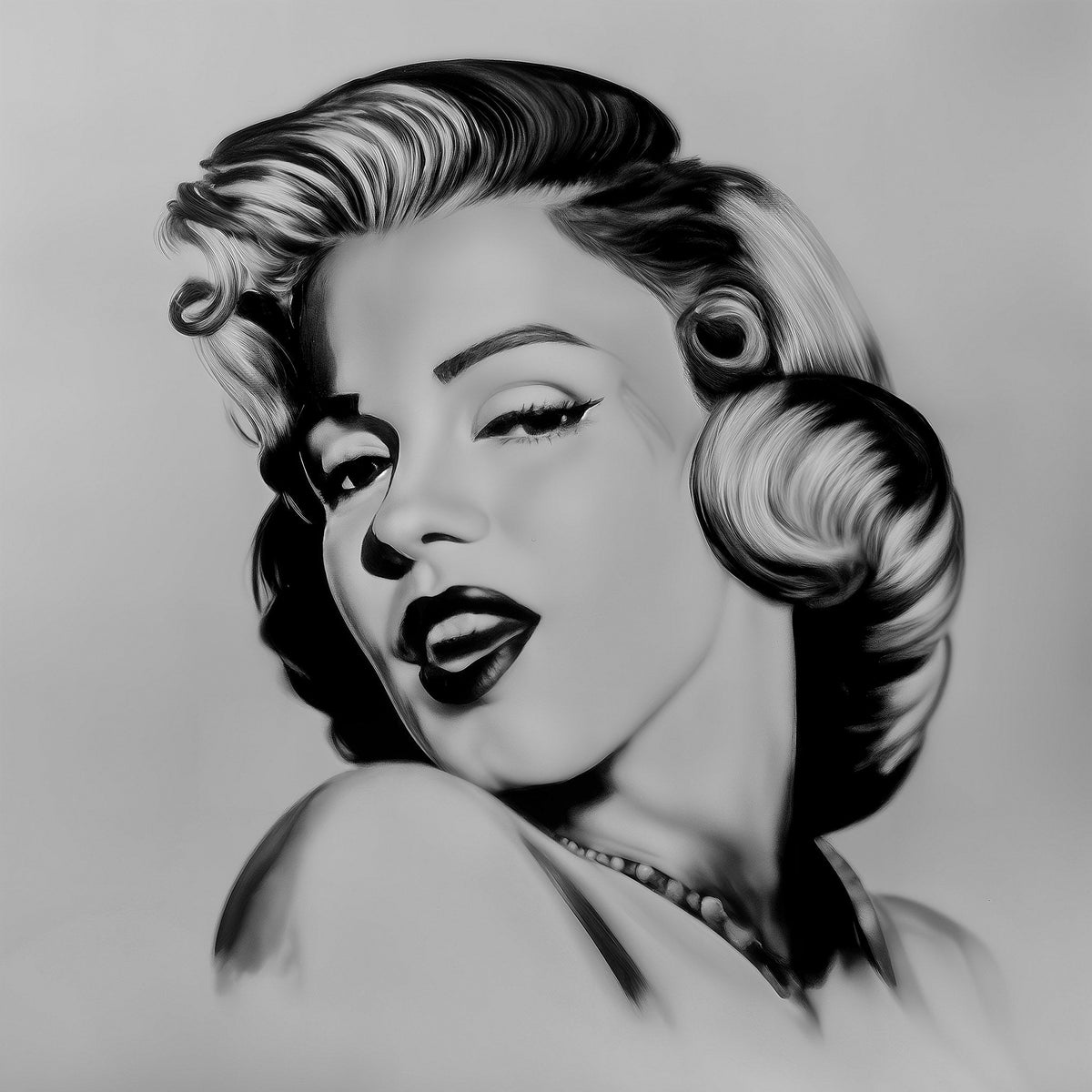 Cuadro pop de Marilyn blanco y negro - la obra