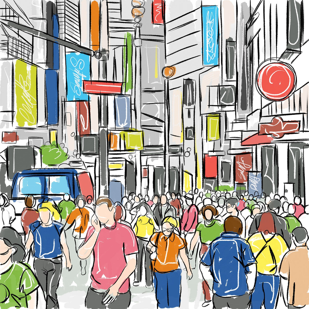 Cuadro New York y figuras cómic - la obra