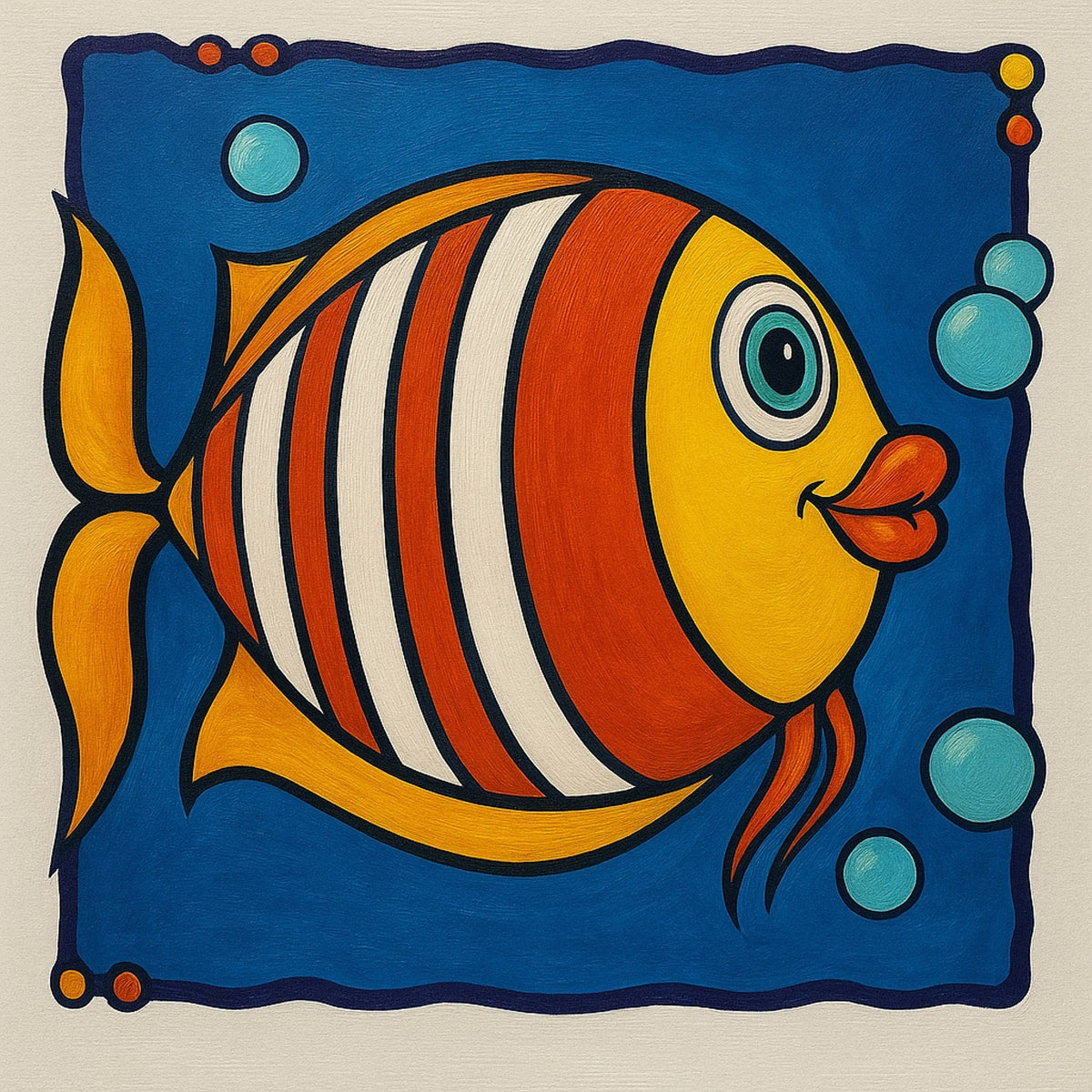 Cuadro Pececito de colores fantasía - la obra