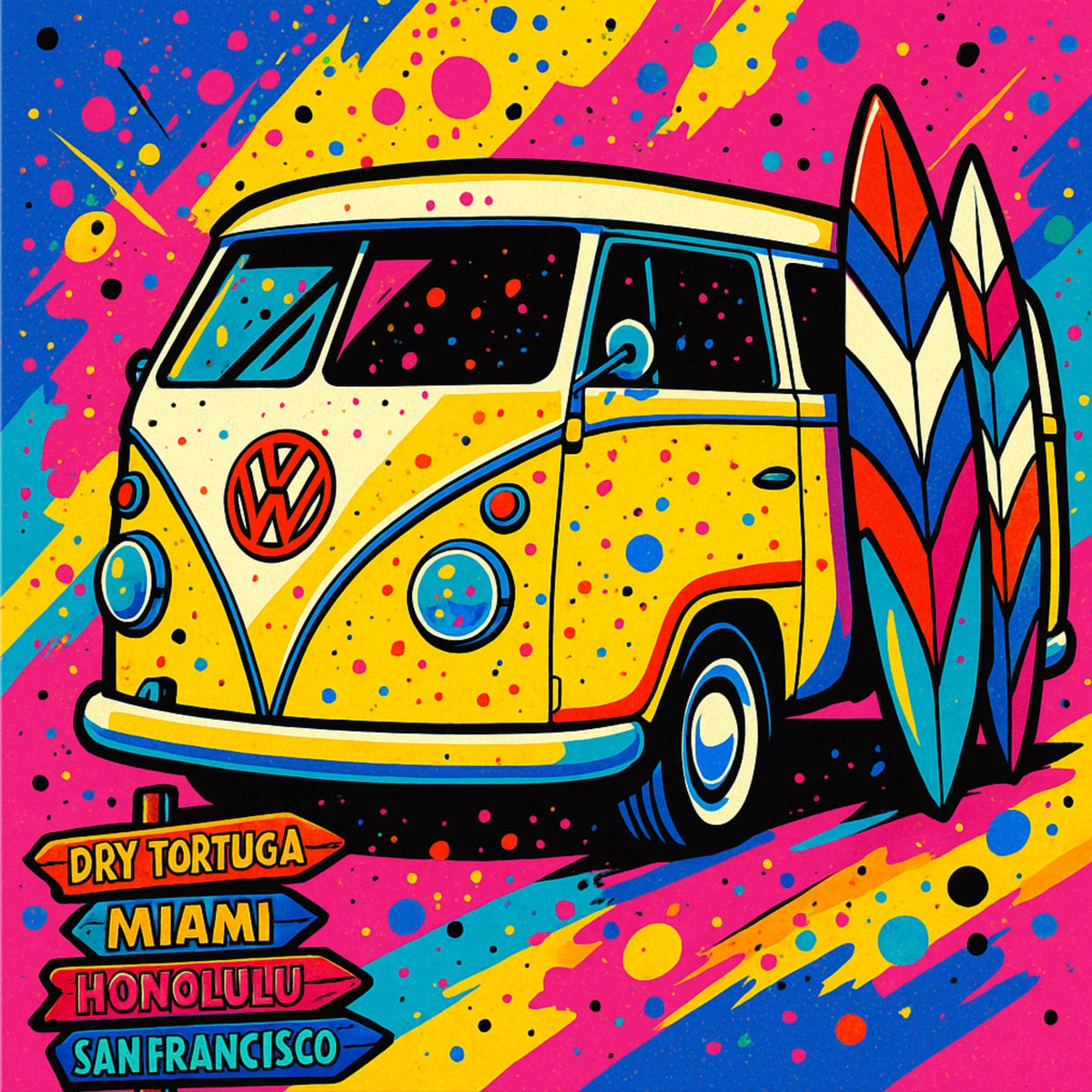 Cuadro Furgoneta Volkswagen pop art - la obra