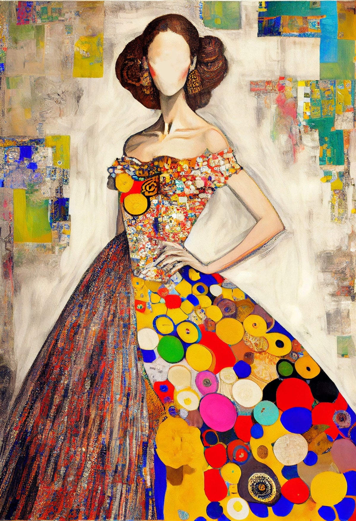 Cuadro de Menina con toques abstractos - la obra