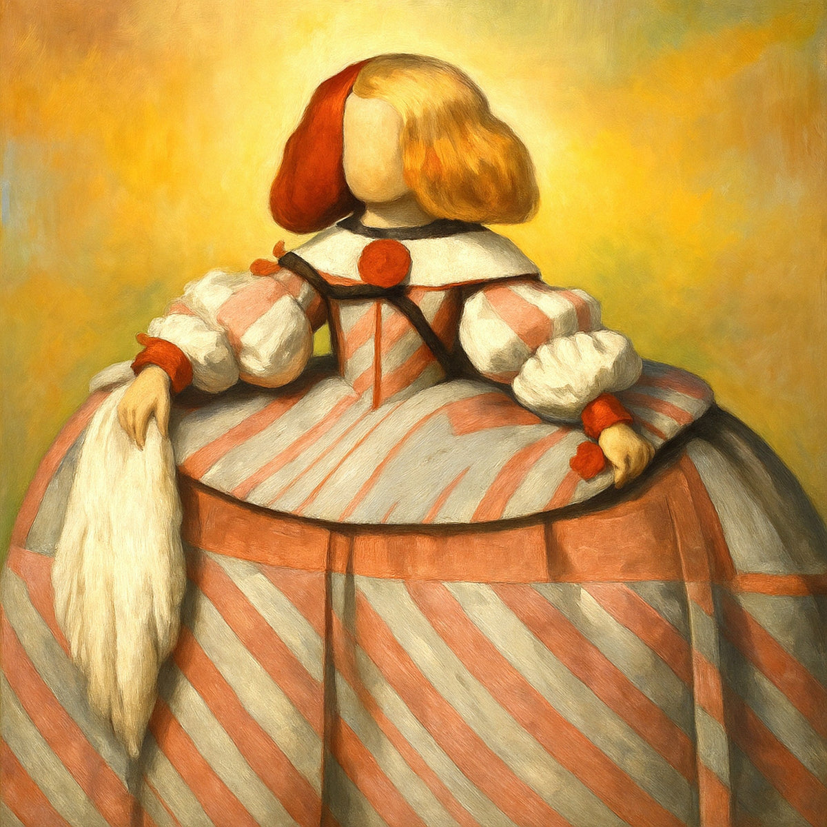 Cuadro de Menina Moderna fondo colorido - la obra