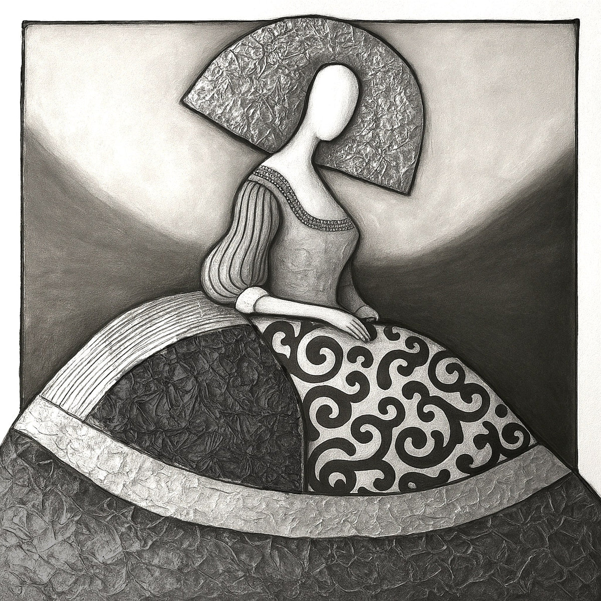 Menina en grises, blanco y negro - la obra