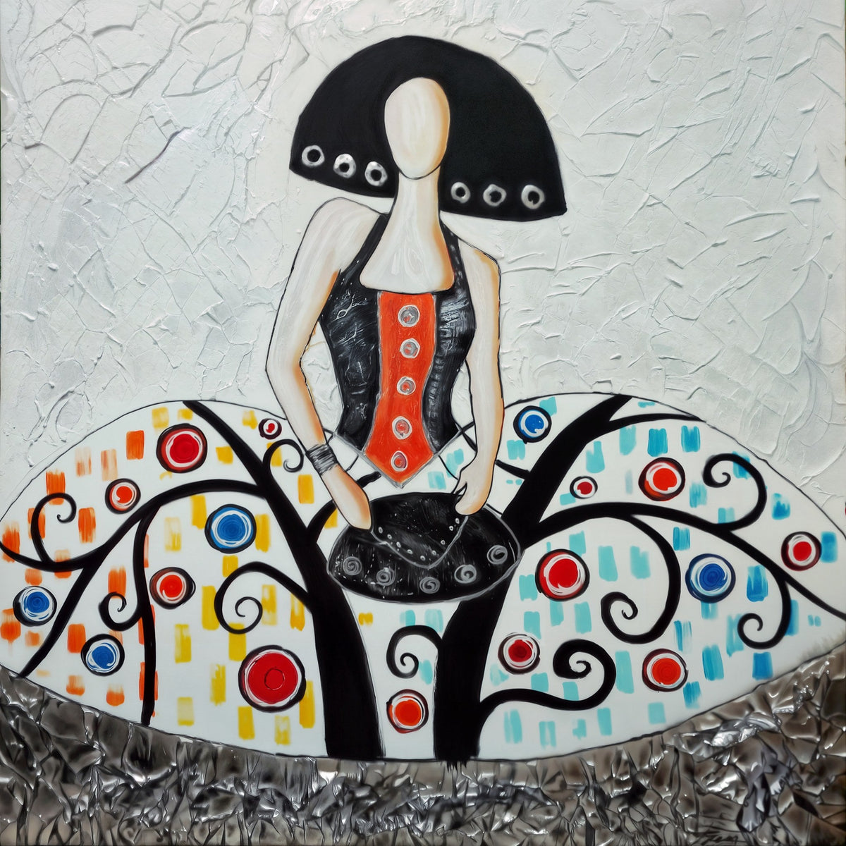 Menina inspirada en el Árbol de la Vida de Klimt - la obra
