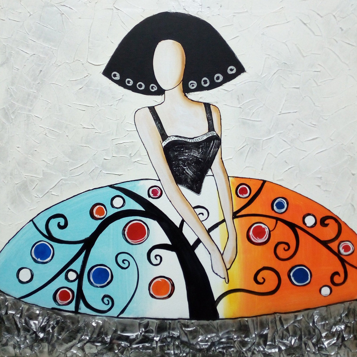 Cuadro menina inspirada en el Árbol Vida de Klimt - la obra