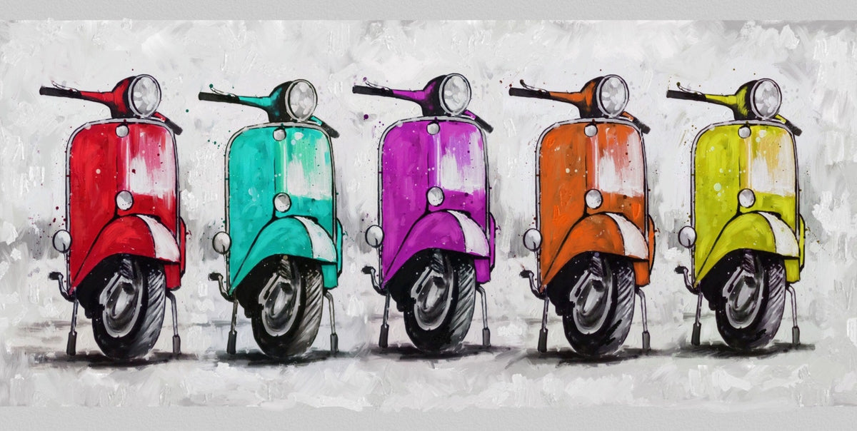 Quinteto Vespas de colores - la obra
