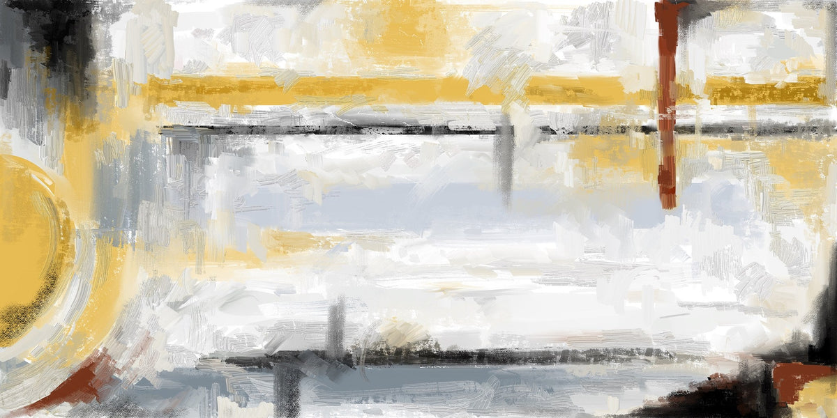 Cuadro Abstracto en Amarillo mostaza - la obra