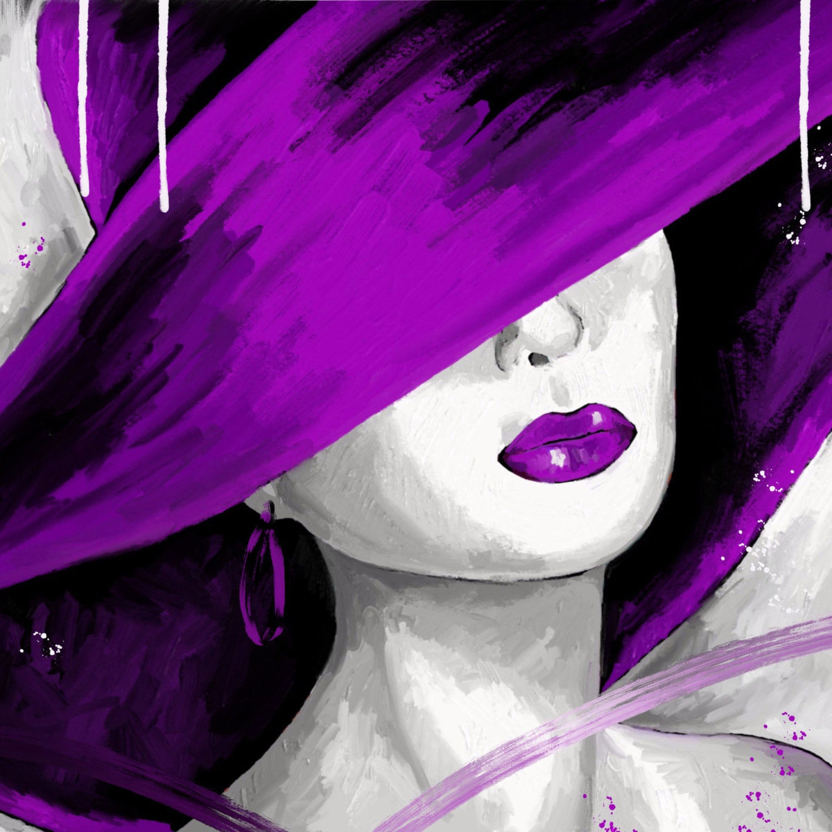 Cuadro Dama con sombrero malva - la obra