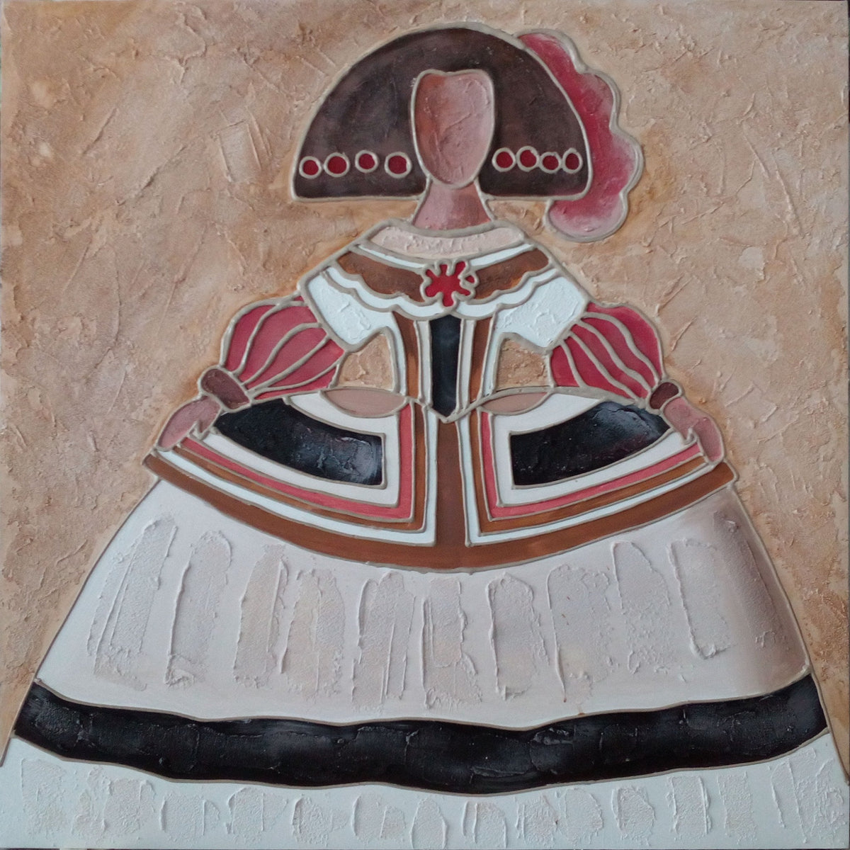Cuadro de Menina Terracota con textura - la obra